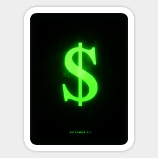 Neon dollar sign Sticker